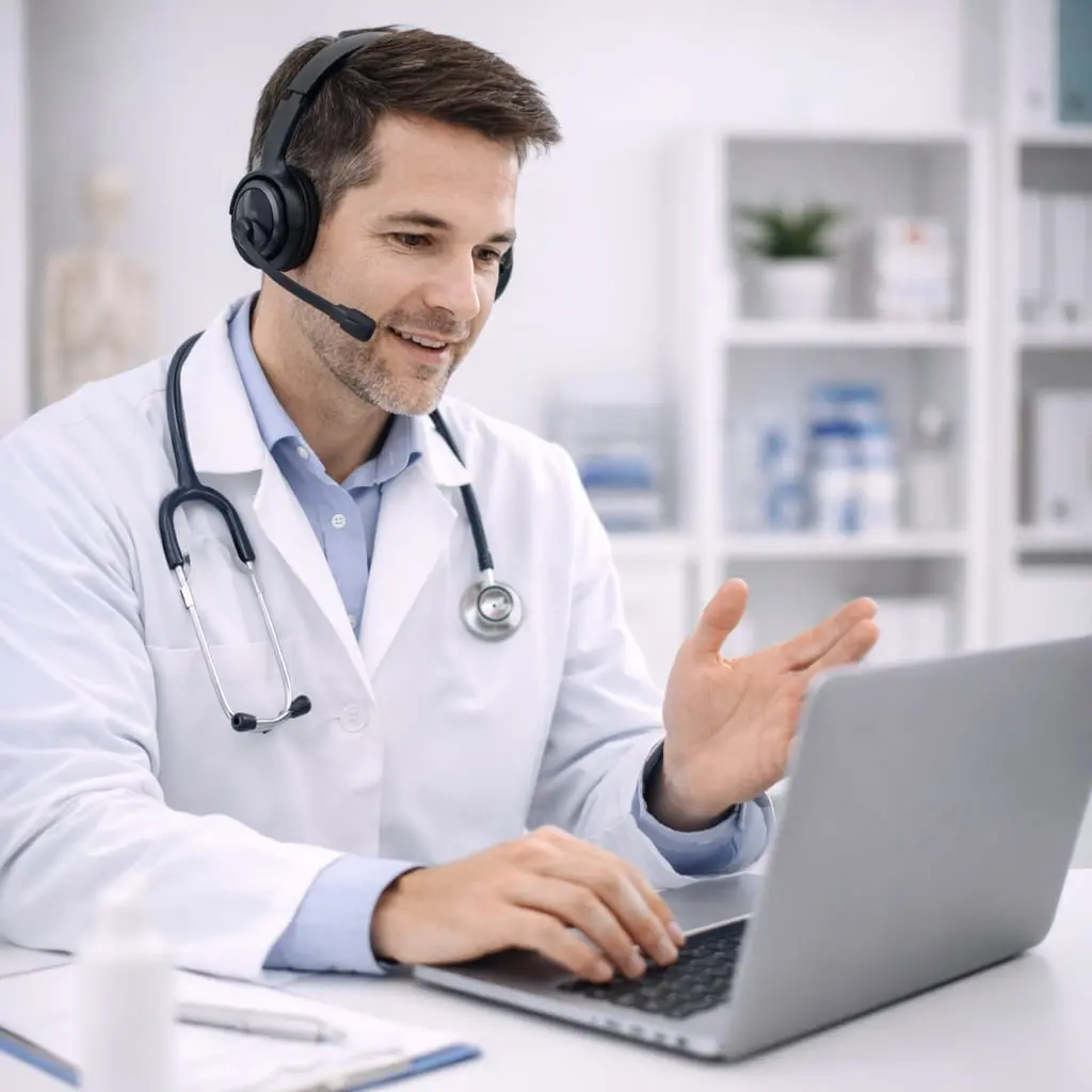 Telemedizinisches Arztgespräch über medizinisches Cannabis