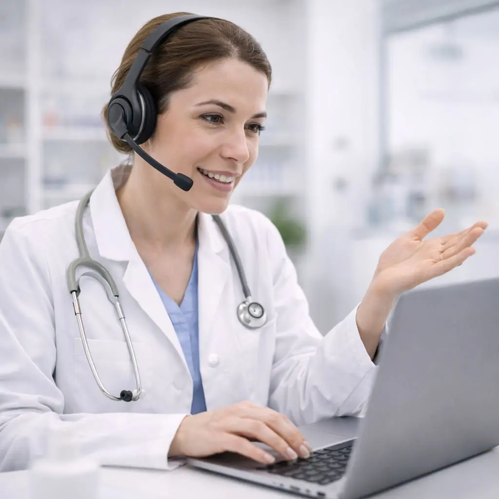 Telemedizinisches Arztgespräch zur Prüfung einer Cannabistherapie